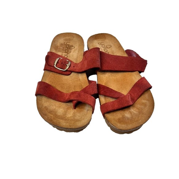 Yokono Womens Strappy Suede Sandals Cayenne Orange Size 7.5 Made In Spain - Picture 2 of 14